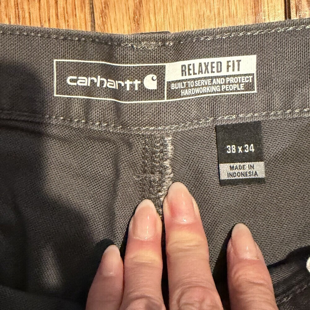 Carhartt Relaxed Straight Rugged Flex Duck Dungaree 38x34 103279 Gravel Gray - Picture 4 of 10